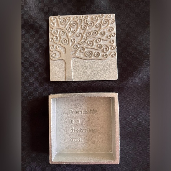 Vintage Vilmain Danforth Pewter Trinket Box with Lid Friendship Tree Handcrafted - Picture 2 of 12